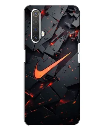 Чехол для Realme X3 с картинкой «Nike — эффект разломов»