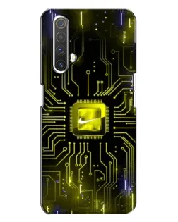 Чехол для Realme X3 с картинкой «Nike — золотая искра»