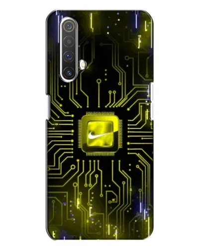 Чехол для Realme X3 с картинкой «Nike — золотая искра»
