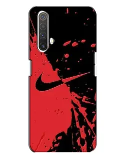 Чехол для Realme X3 с картинкой «Красные брызги Nike»