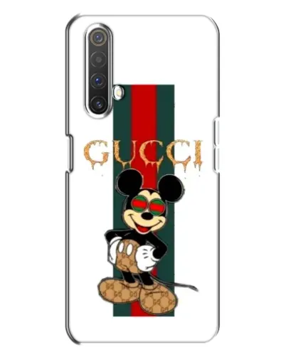 Чехол для Realme X3 с картинкой «Микки Маус Gucci — полосы»