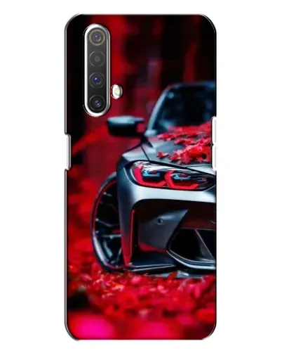 Чохол для Realme X3 з картинкою «Спортивна BMW та квіти»