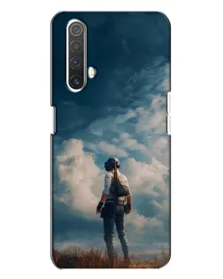 Чехол для Realme X3 с картинкой «Герой PUBG на скале»