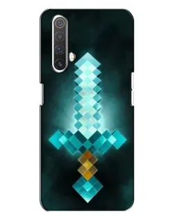Чехол для Realme X3 с картинкой «Алмазный меч неон»