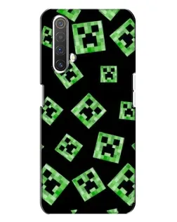 Чехол для Realme X3 с картинкой «Паттерн с криперами»