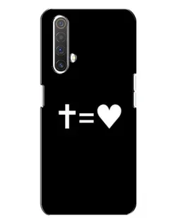 Чехол для Realme X3 с картинкой «Крест и Сердце»