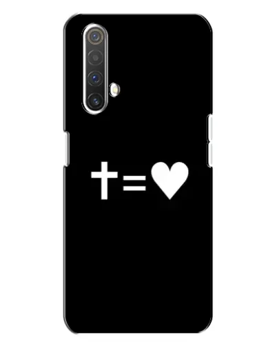 Чехол для Realme X3 с картинкой «Крест и Сердце»
