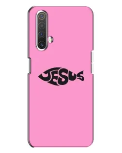 Чехол для Realme X3 с картинкой «Розовый символ  Jesus»