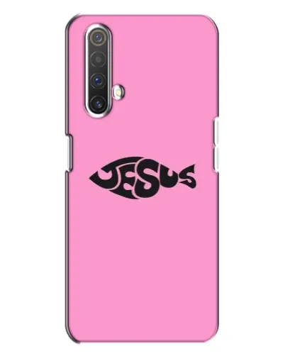 Чехол для Realme X3 с картинкой «Розовый символ  Jesus»