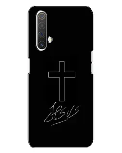 Чехол для Realme X3 с картинкой «Графический крест Jesus»