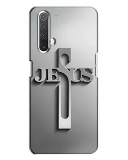 Чехол для Realme X3 с картинкой «Металлический крест Jesus»