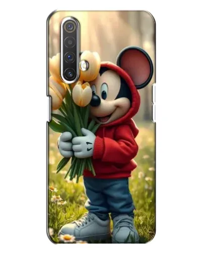 Чехол для Realme X3 с картинкой «Микки с тюльпанами»