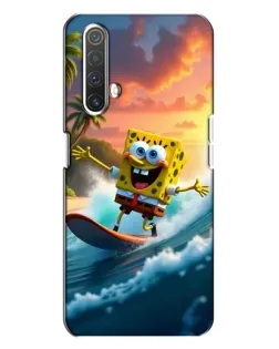 Чехол для Realme X3 с картинкой «Губка Боб серфингист»