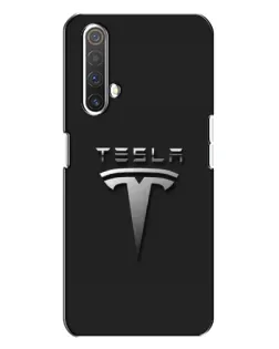Чехол для Realme X3 с картинкой «Стальной логотип Tesla»