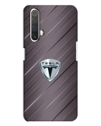 Чехол для Realme X3 с картинкой «Металлическая текстура Tesla»