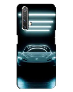Чехол для Realme X3 с картинкой «Tesla в неоне»