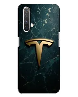 Чехол для Realme X3 с картинкой «Мраморная Tesla Gold»