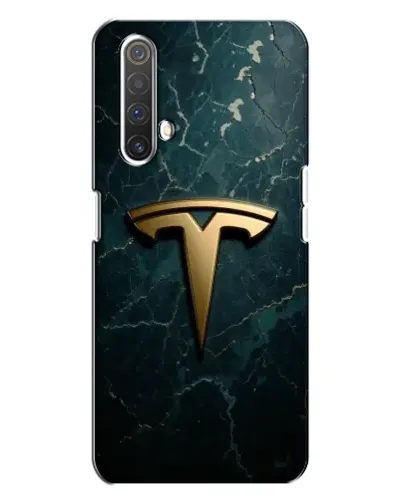 Чехол для Realme X3 с картинкой «Мраморная Tesla Gold»