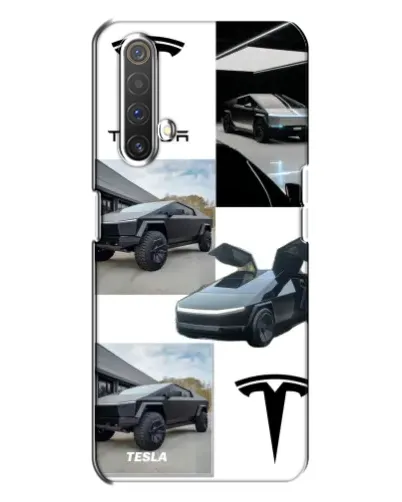 Чехол для Realme X3 с картинкой «Коллаж Cybertruck Tesla»