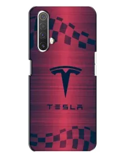 Чехол для Realme X3 с картинкой «Тесла красный карбон»