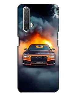 Чехол для Realme X3 с картинкой «Audi в огненном дыму»