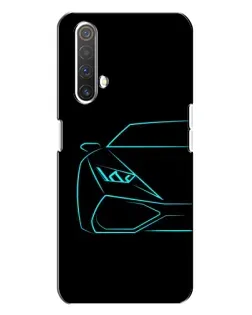 Чехол для Realme X3 с картинкой «Голубой силуэт Lamborghini»