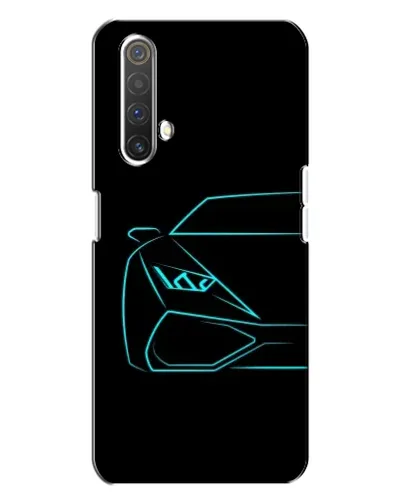 Чехол для Realme X3 с картинкой «Голубой силуэт Lamborghini»