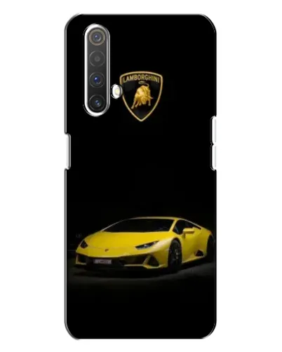 Чехол для Realme X3 с картинкой «Lamborghini желтый акцент»