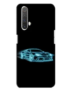 Чехол для Realme X3 с картинкой «Неоновый контур Lamborghini»
