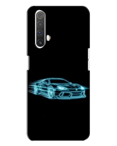 Чехол для Realme X3 с картинкой «Неоновый контур Lamborghini»