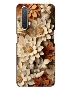 Чехол для Realme X3 с картинкой «Бежевый флористический декор»
