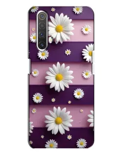 Чехол для Realme X3 с картинкой «Ромашки на фиолетовом»