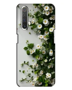 Чехол для Realme X3 с картинкой «Ветка мелких белых цветов»