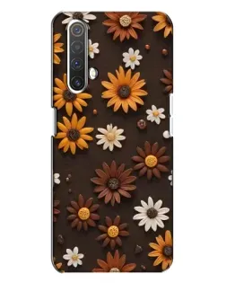 Чехол для Realme X3 с картинкой «Узор из маленьких подсолнухов»