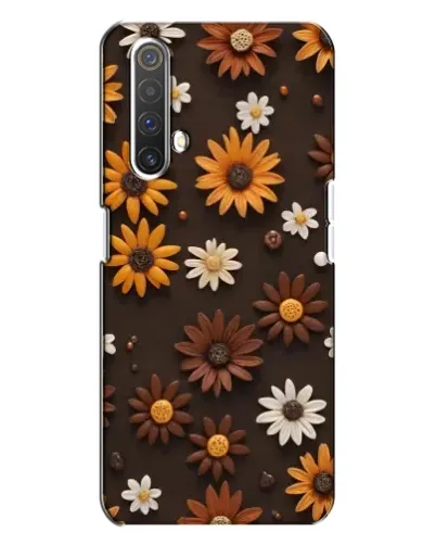 Чехол для Realme X3 с картинкой «Узор из маленьких подсолнухов»