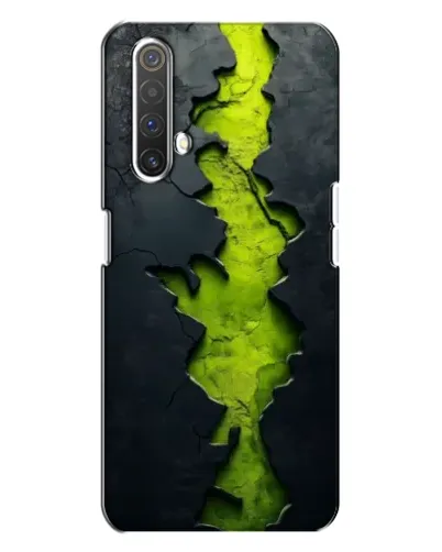 Чехол для Realme X3 с картинкой «Салатовый разлом скалы»