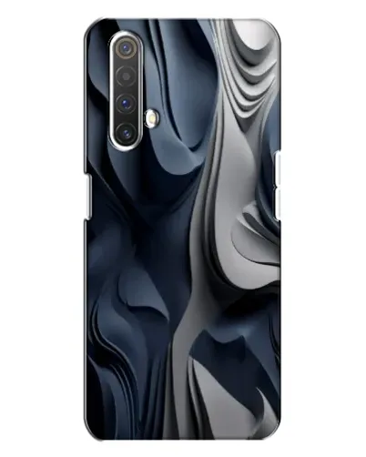 Чехол для Realme X3 с картинкой «Объемные синие складки»