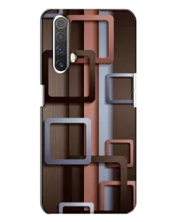 Чохол для Realme X3 з картинкою «Коричневі об'ємні квадрати»