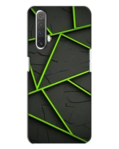 Чехол для Realme X3 с картинкой «Зеленые геометрические линии»