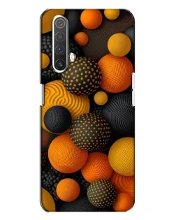 Чехол для Realme X3 с картинкой «Объемные оранжевые сферы»
