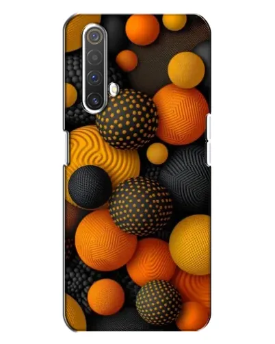 Чехол для Realme X3 с картинкой «Объемные оранжевые сферы»