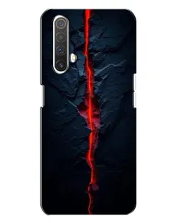 Чехол для Realme X3 с картинкой «Kрасная лавовая трещина»