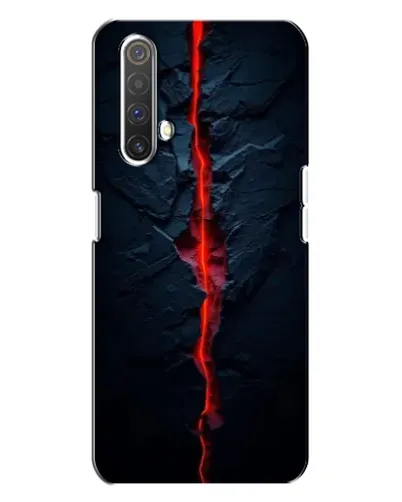 Чехол для Realme X3 с картинкой «Kрасная лавовая трещина»