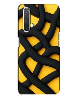 Чехол для Realme X3 с картинкой «Черное желтое переплетение»
