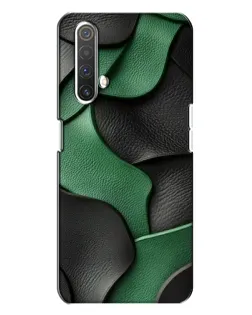 Чехол для Realme X3 с картинкой «Зеленые кожаные волны»