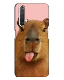 Чехол для Realme X3 с картинкой «Капибара с языком»