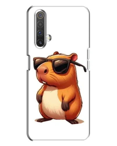 Чехол для Realme X3 с картинкой «Капибара в очках»
