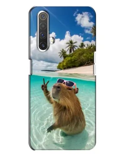 Чехол для Realme X3 с картинкой «Капибара на море»