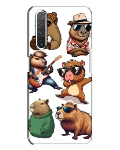 Чехол для Realme X3 с картинкой «Крутые капибары музыканты»