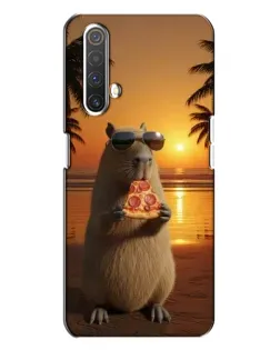 Чехол для Realme X3 с картинкой «Капибара с пиццей»